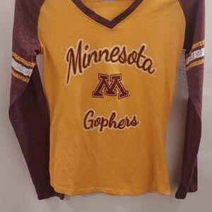 Champion Elite Minnesota Golden Gophers Women’s Small Gold V-Neck Long Sleeve